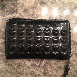 Black Marc Jacobs patent leather hearts wallet